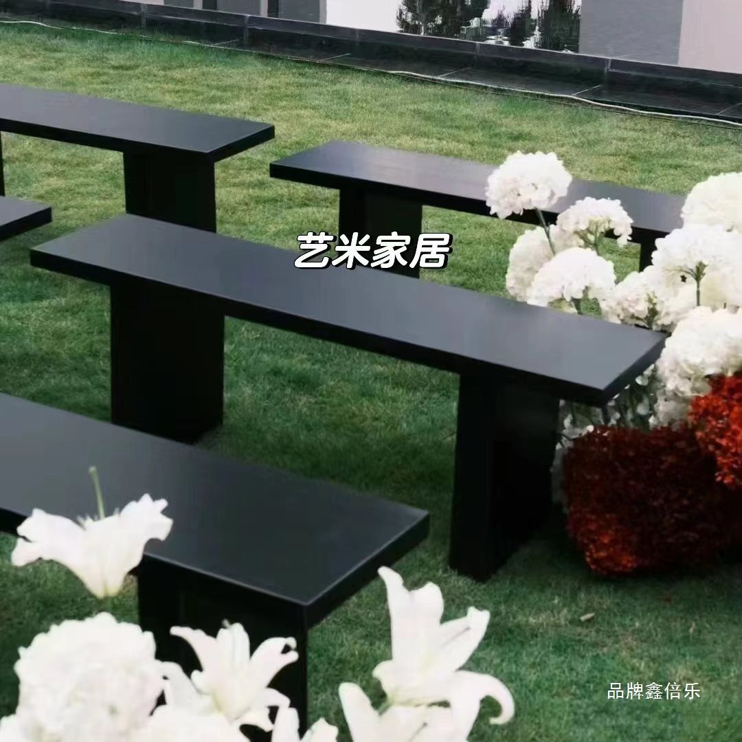 户外婚礼长凳原木凳条凳长板凳火锅凳餐桌长条凳练功凳黑色经典款
