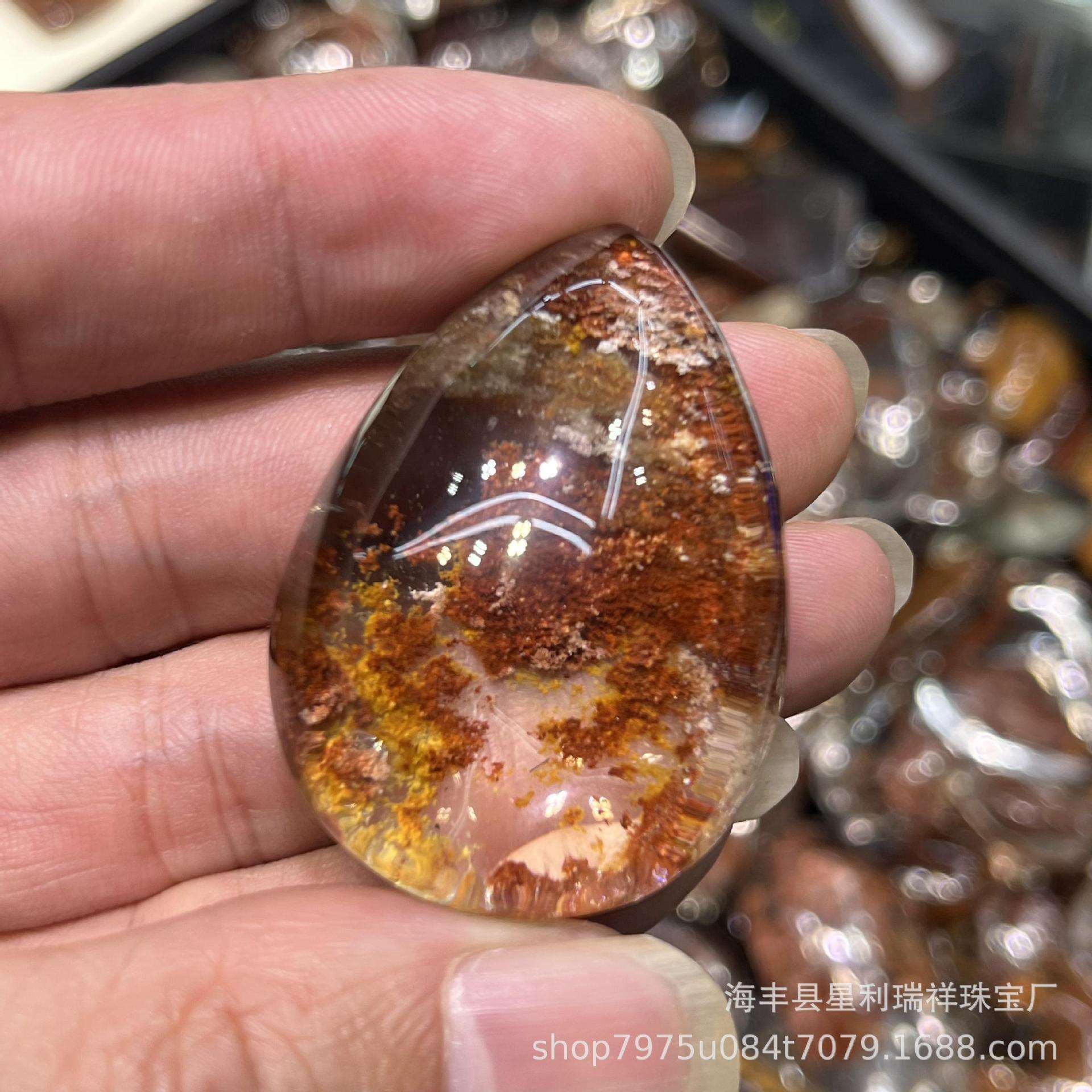 天然幽灵水晶花幽灵四季幽灵素面裸石半成品镜面晶体丰富意境水晶