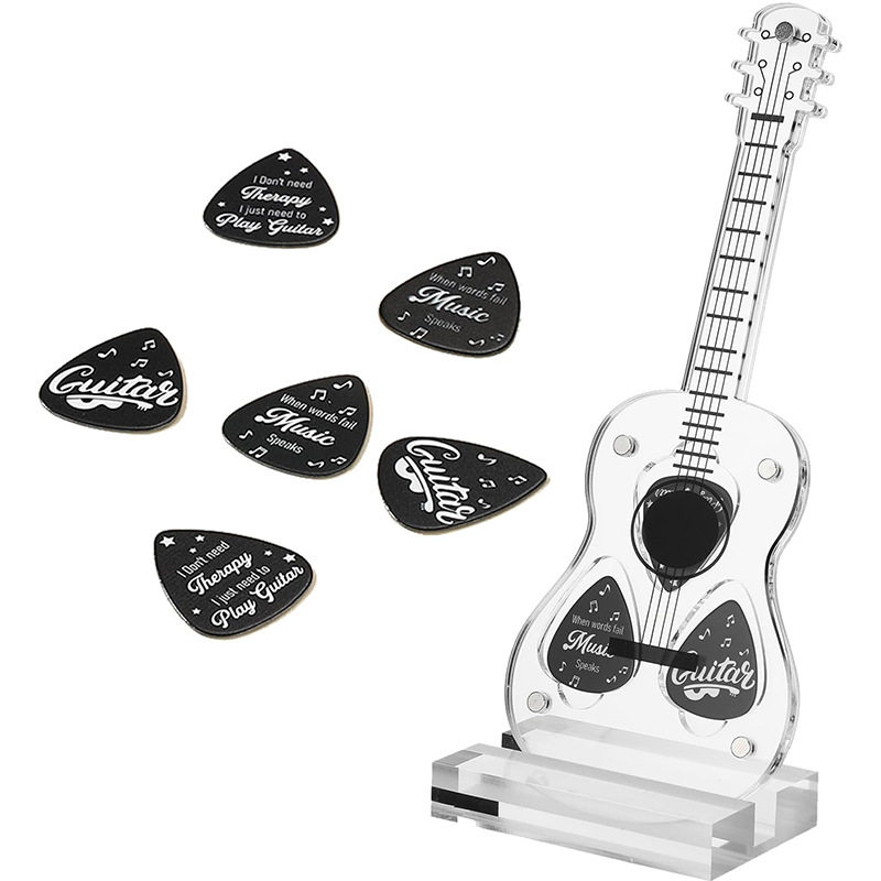 亚克力吉他拨片展示架尤克里里拨片收纳防尘盒有机玻璃拨片展示架
