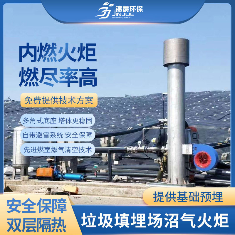 生活垃圾焚烧内燃式沼气火炬发电项目200立方不锈钢沼气处理设备