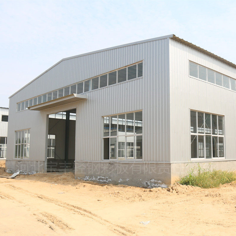 非洲钢构车间批发 Q235框架 PU墙板 大跨度设计