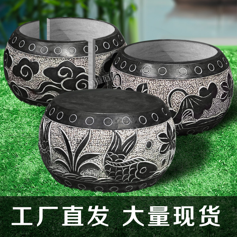 青石柱子底座基石柱脚空心柱础柱顶石圆石墩子青石石雕柱墩石