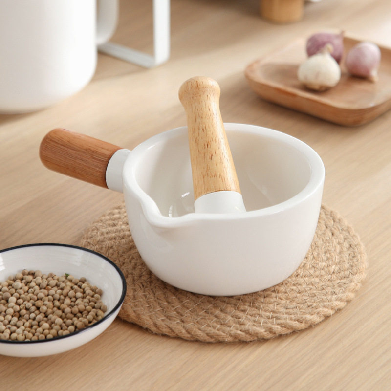 擂钵湘菜擂茄子擂辣椒皮蛋擂茶陶瓷捣碎罐捣蒜臼子手动研珩铭