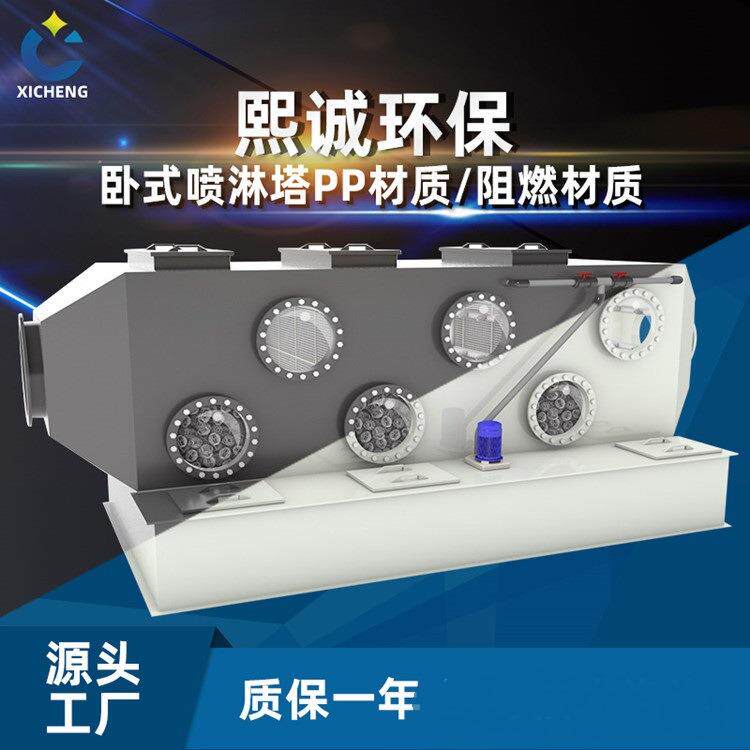 PP阻燃喷淋洗涤塔旋流废气处理酸雾洗涤净化除尘除臭设备可移动图片