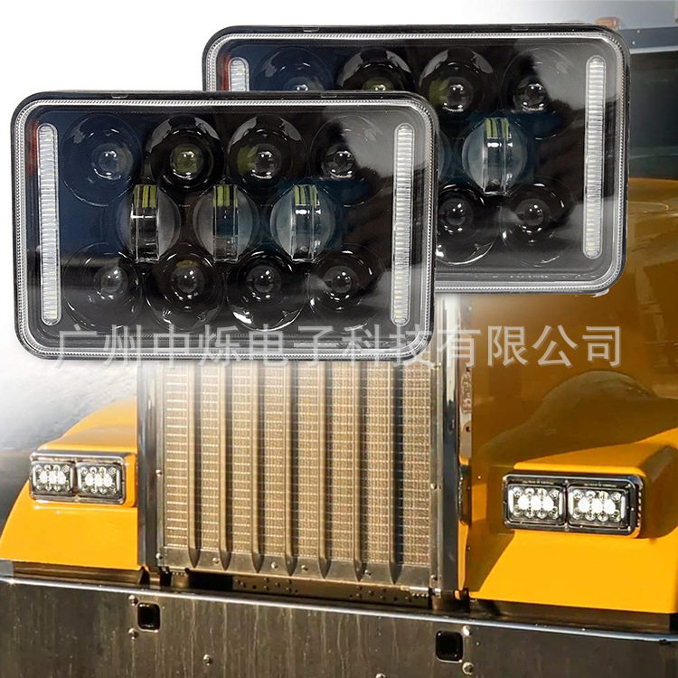 60W4x6英寸led卡车前大灯 H4led汽车大灯带日行灯卡车改装led大灯