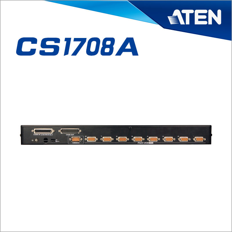ATEN/宏正 CS1708A 8进1出 VGA PS2/USB混接 KVM切换器 可上机架图片