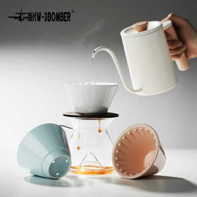 MHW-3BOMBER轰炸机流星滤杯手冲咖啡滤杯陶瓷平底蛋糕滤杯滴滤器