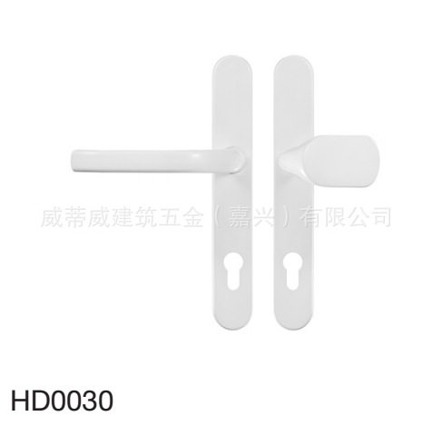 塑钢铝合金门复位把手/拉手/整体面板/92-85中心距/铝合金质 白色