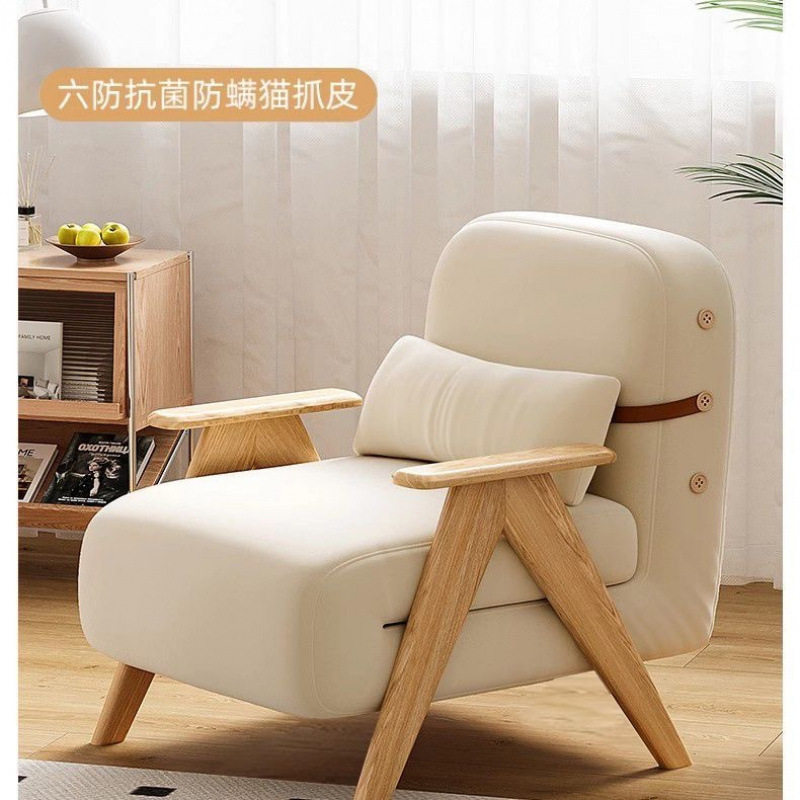 小户型实木折叠两用沙发床