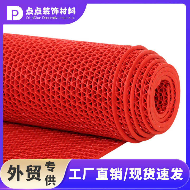 进门浴室地毯厨房防滑垫 pvc地垫防水厨房加厚地毯防滑红地毯批发