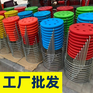 铁凳宴席酒店食堂餐厅宾馆加粗圆凳一条龙理事会耐用钢筋凳流动