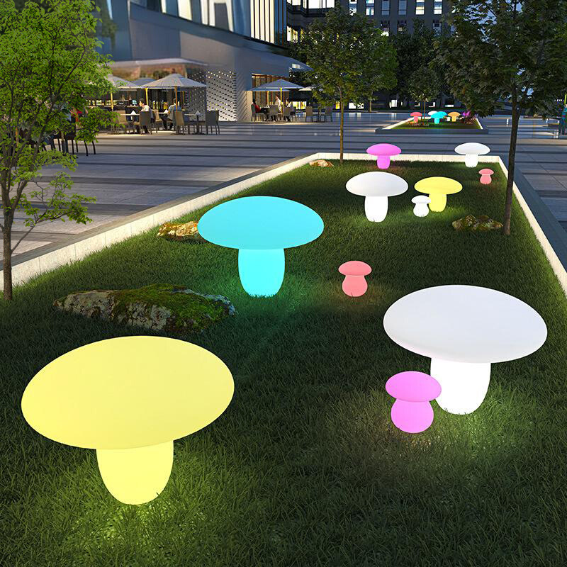户外太阳能庭院灯景区公园防水草坪灯七彩发光蘑菇灯花园工程亮化