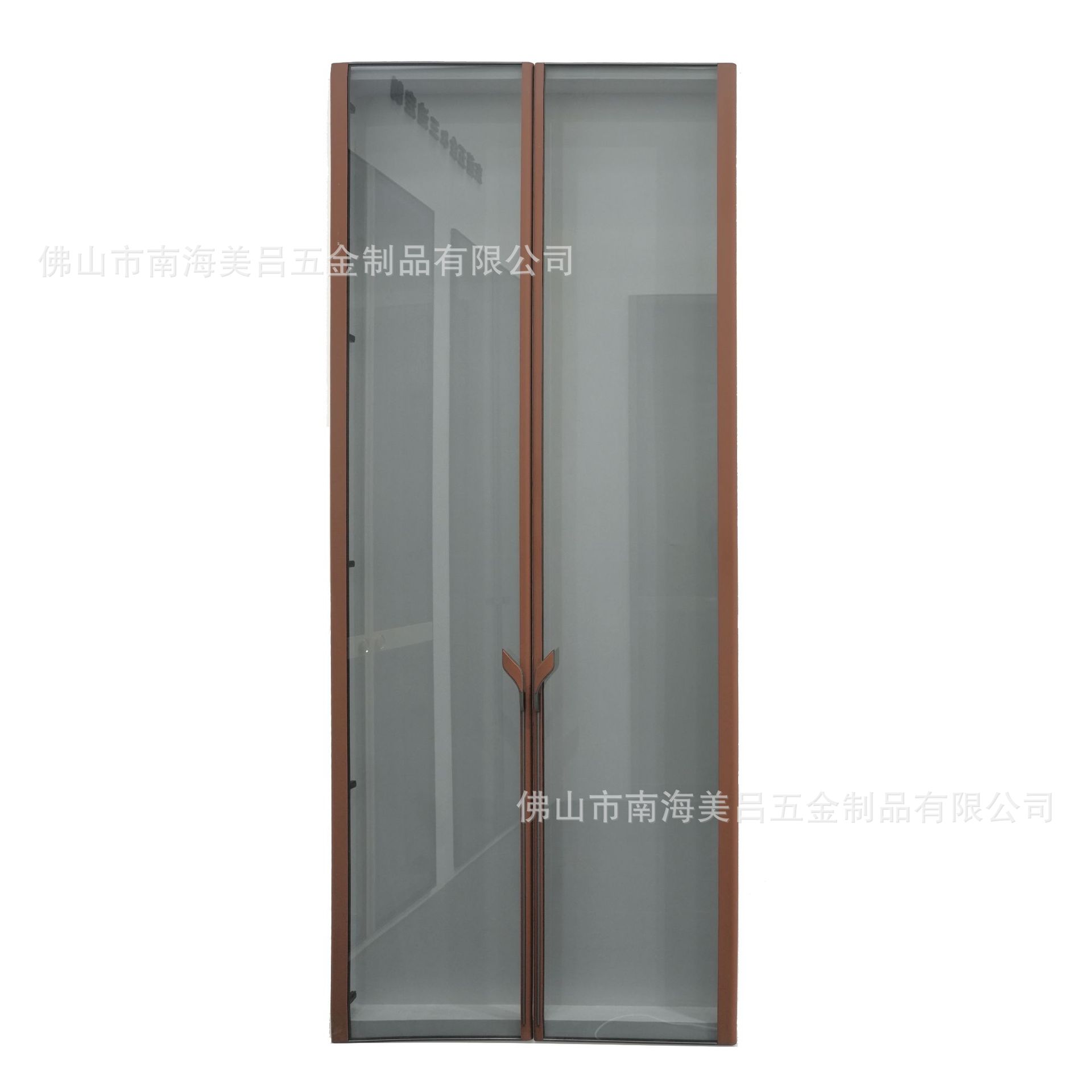 极简轻奢铝合金皮革衣柜门定制
