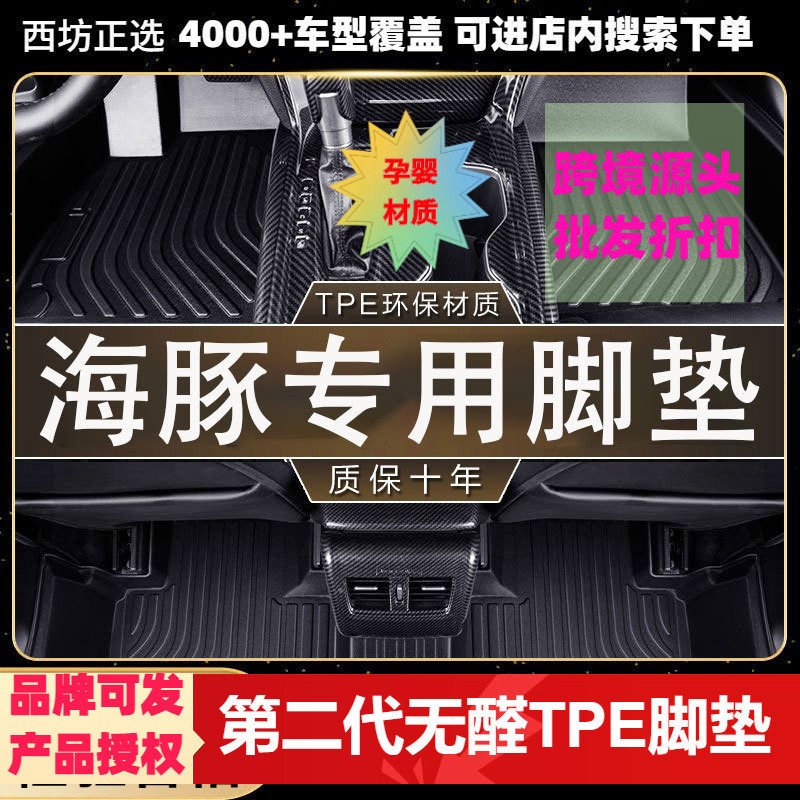 比亚迪海豚适用tpe汽车脚垫全包围TPE专车专用环保好料加大款