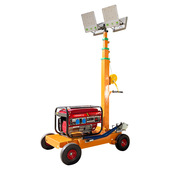 移动升降LED照明灯塔3KW light towers汽柴油发电机组手推车式 5KW