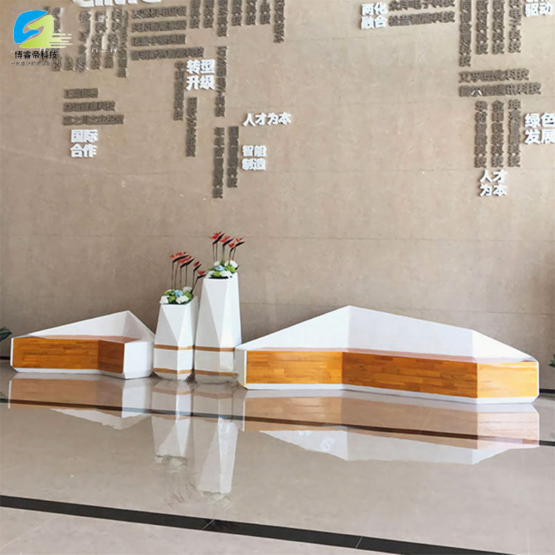 玻璃钢休闲长椅创意商场切面花盆座椅组合坐凳休息区椅子菱形沙发