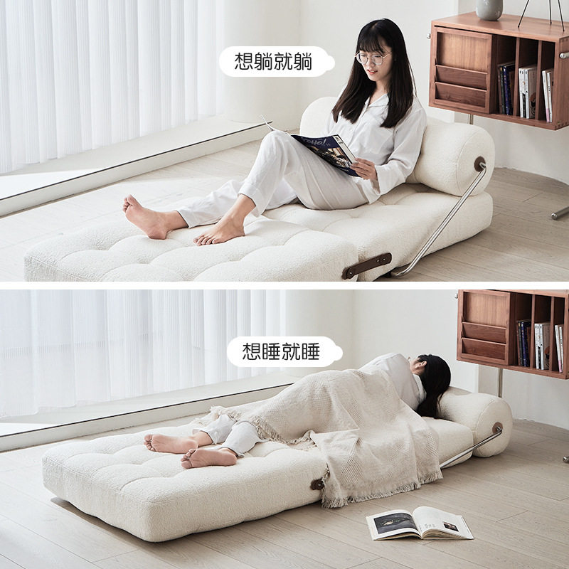 位两用折叠羊羔懒人沙发床