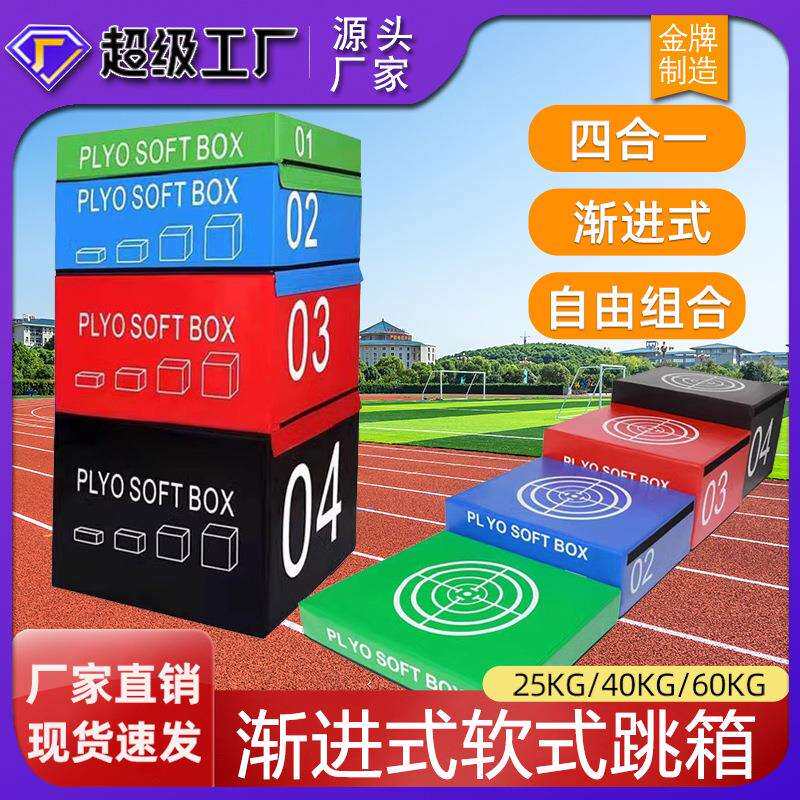 雷赢牌四合一软式跳箱组合软体训练健身器材弹跳力成人儿童体适能
