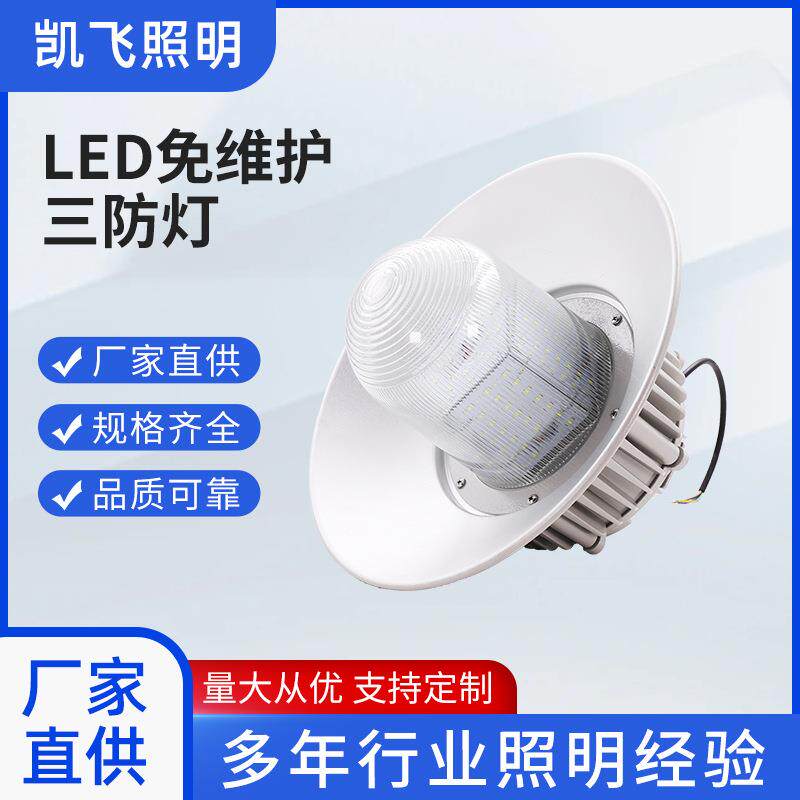 LED免维护工作灯凯飞照明节能50-80W车间平台灯防眩LED三防灯