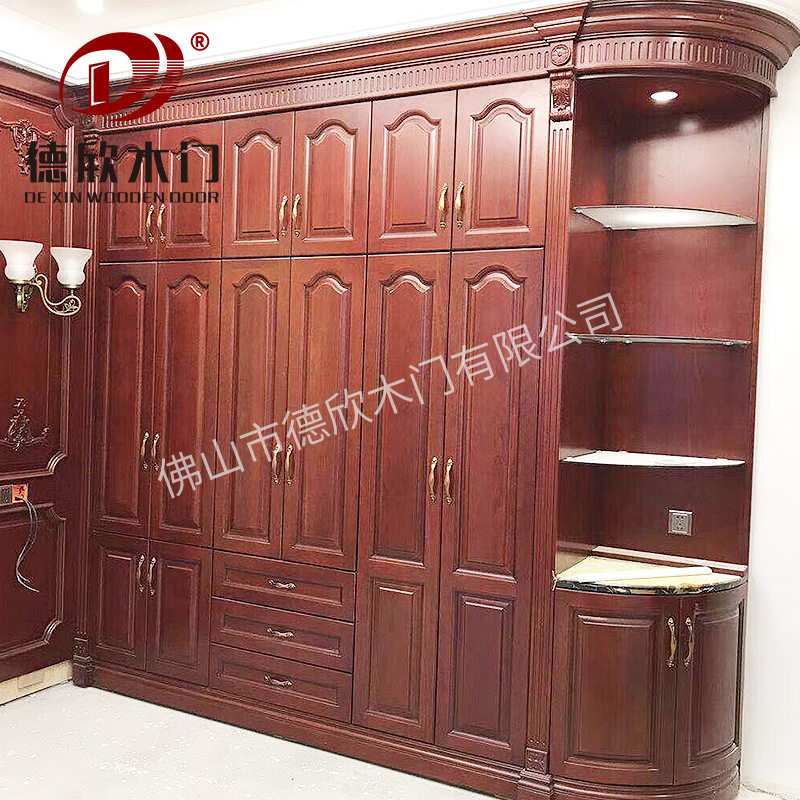 中式卧室衣帽间实木衣柜制作现代简约家具设计衣橱储物柜全屋设计