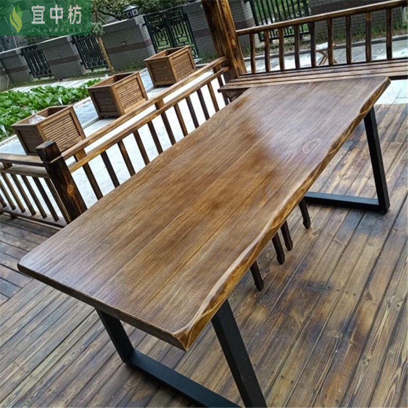 实木loft会议桌家用条形电脑桌简约办公双人书桌家用工作台长条桌