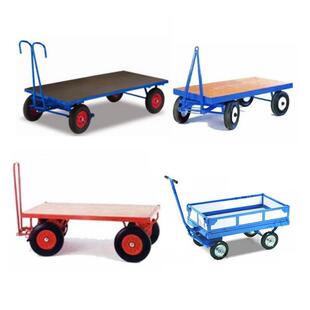 手拉平板小拖车搬运手拉小推车无轨胶轮拖车平板手拉拖车小型