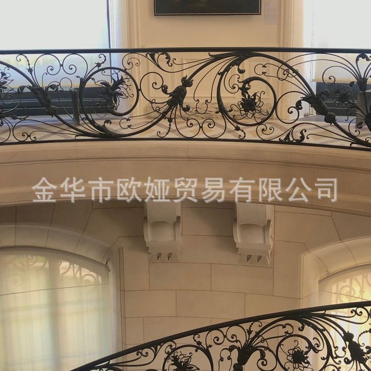 欧式手工锻打铁艺栏杆楼梯扶手