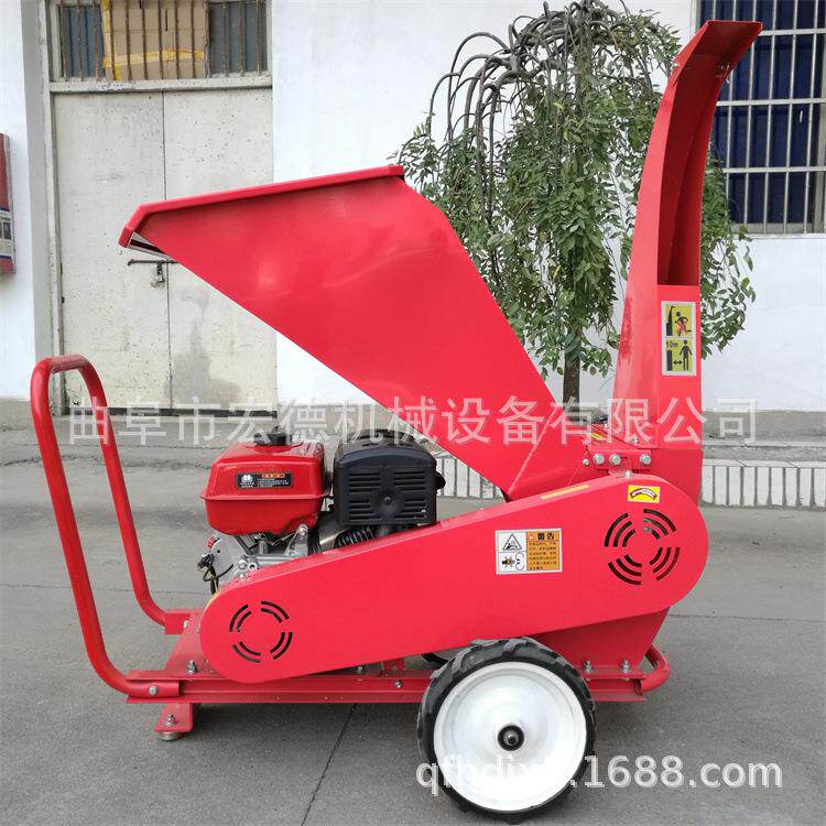 移动式汽油树枝粉碎机大马力新型卧式碎枝机园林植保粉碎机