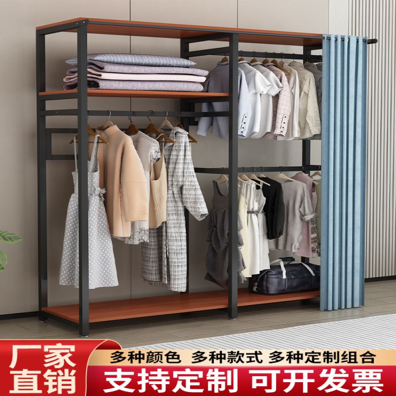 简易衣柜落地卧室家用金属挂衣柜衣帽间全不锈钢衣帽架子组装衣橱