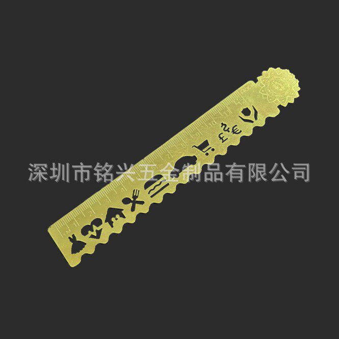 定制加工金属黄铜万花尺 刻度字母数字尺 不锈钢镂空绘画尺模板尺
