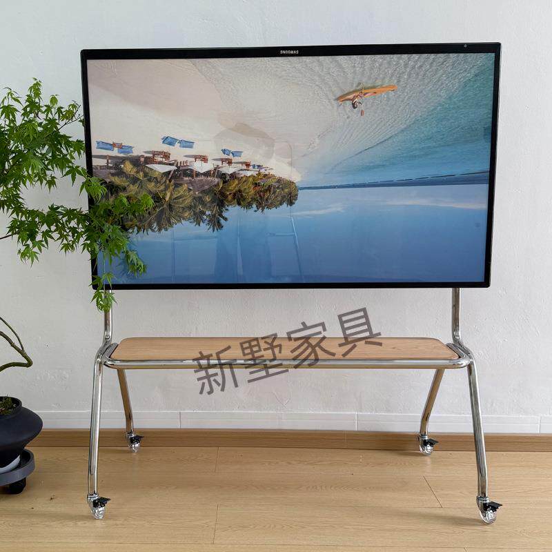 意式极简家用带轮可移动电视支架简约创意电视挂架落地式43-70寸