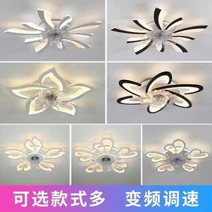 新款北欧卧室风扇灯现代简约大气创意客厅带电风扇吊灯餐厅房间灯