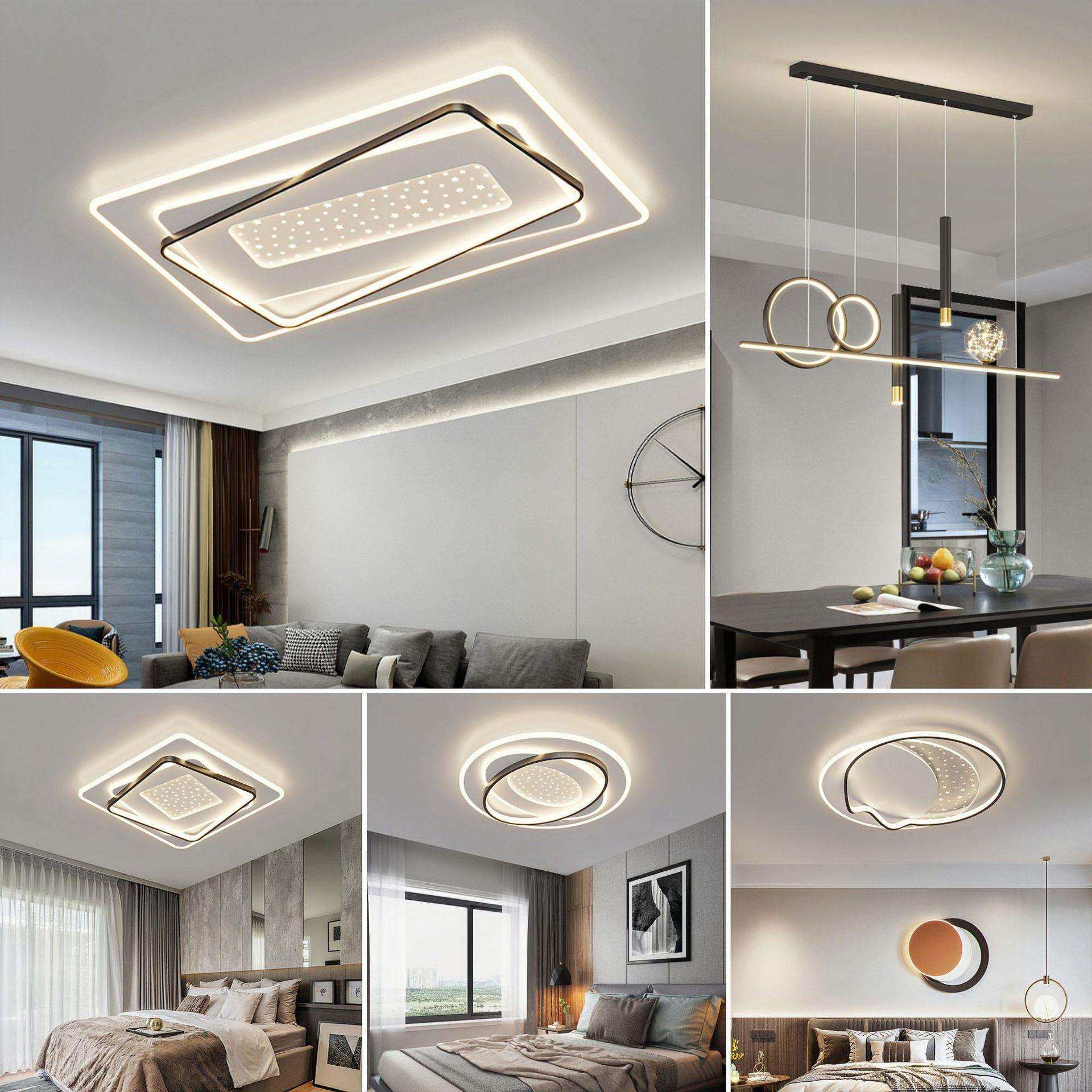LED吸顶灯2022新款客厅灯轻奢简约卧室灯后现代智能家用套餐组合