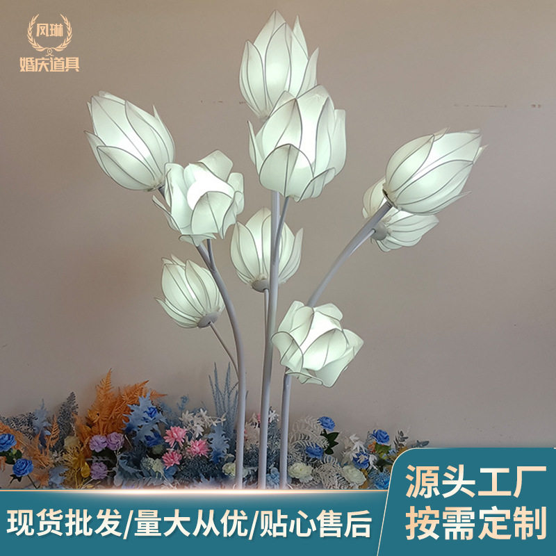 婚庆九头玉兰发光铁艺橱窗灯