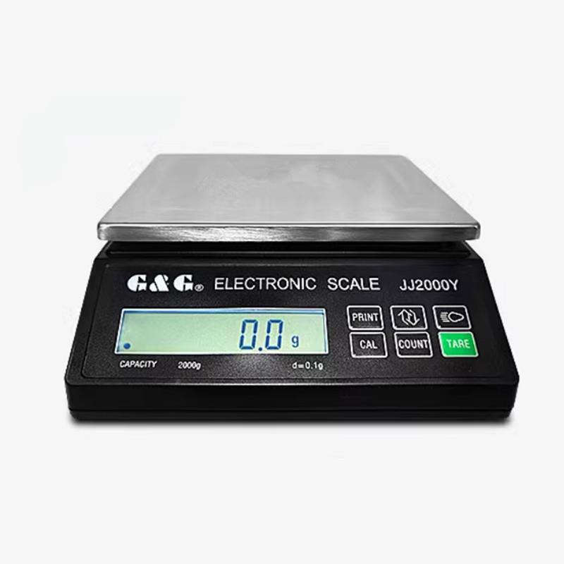 JJ2000Y交直流两用电子天平JJ5000Y液晶屏不锈钢秤盘电子天平