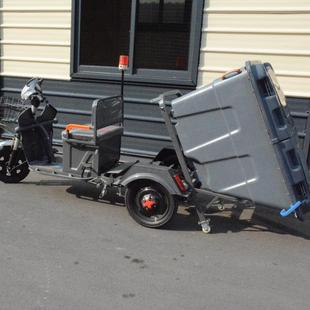 灰色电动保洁车500L环卫车三轮小型垃圾清运车快速拾捡清运车