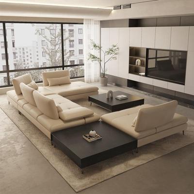 极简真皮沙发罗奇堡scenario轻奢横厅别墅大户型宽大坐深前后移动