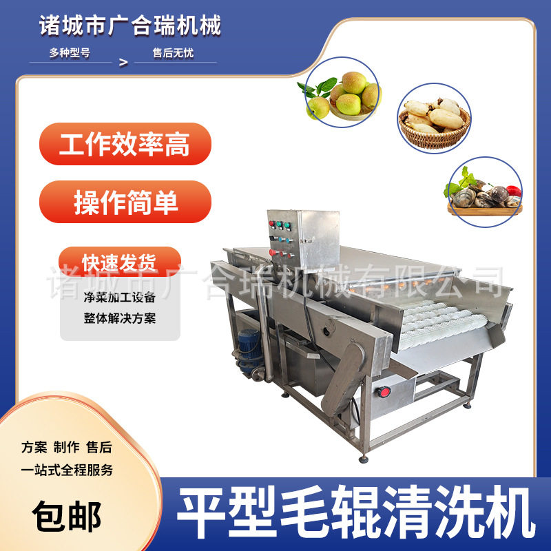 提升式全自动毛辊洗果打蜡机