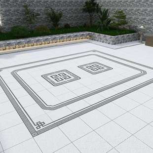 新中式 庭院拼花砖5.4x7.2花园入户地砖12厚院子地铺石石英砖pc砖