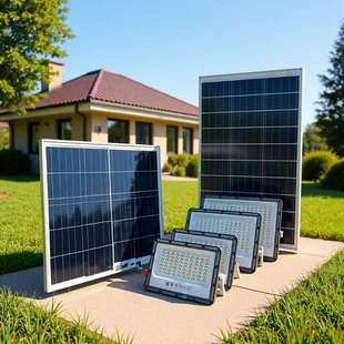 太阳能投光灯小区公园庭院灯压铸铝超亮5054太阳能双色感应泛光灯