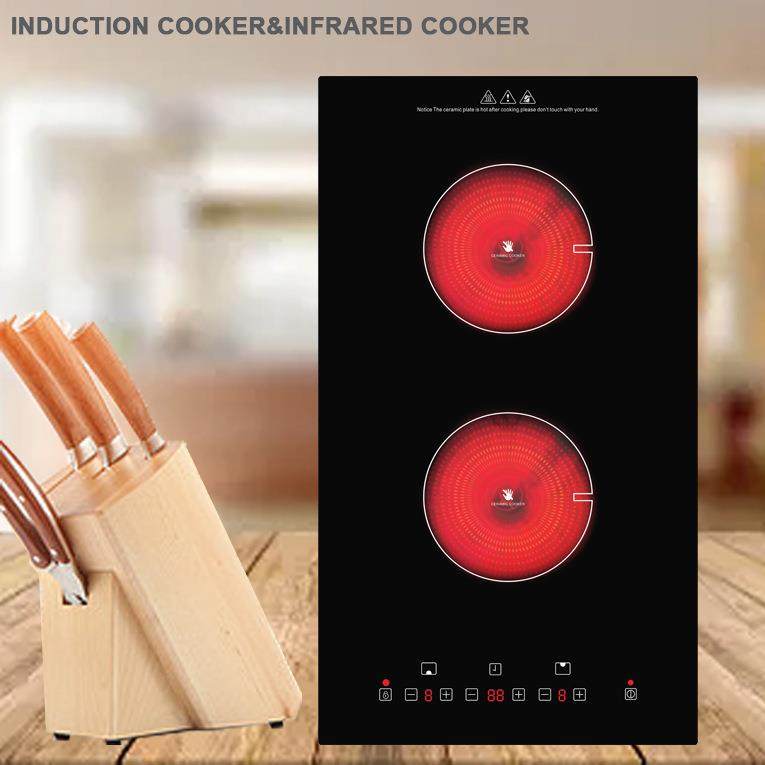 台嵌两用式电磁炉双灶电陶炉竖式双头炉家用嵌入式竖款双眼组合灶