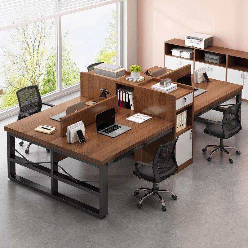 办公桌椅组合简约现代办公室职员电脑桌屏风4四2人位办公桌员新品