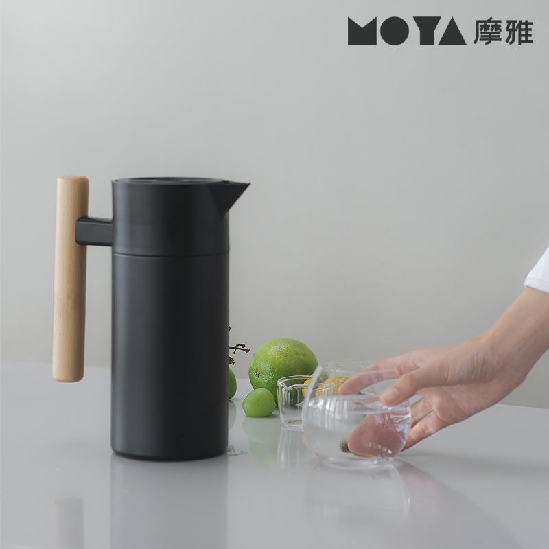 现代极简保温按壶28980式热水瓶办公泡茶压水壶茶家用双层真空保
