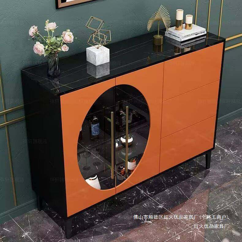 餐无品牌/柜简约现代边水柜轻奢茶储柜厨房碗橱柜物客厅一体靠墙