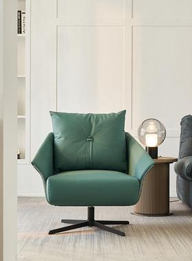 TJO8015X意式极简客OKY厅L单人约沙发椅轻奢旋转休闲椅简风格懒人