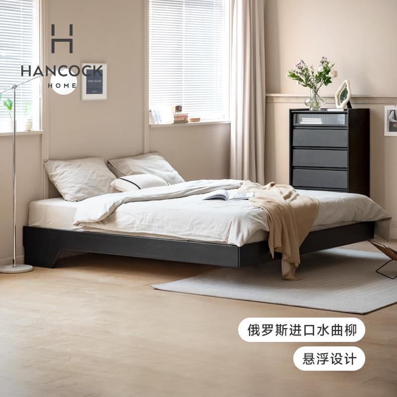 KBQ1涵客实木床榻榻色米双人小户型黑现代约.5ZQB米主简卧无床1头