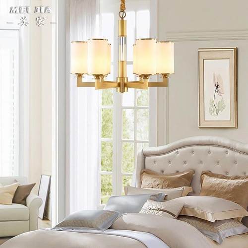 美式客厅简间约343全吊灯卧室餐厅房吊灯别墅门前书房复铜式楼梯