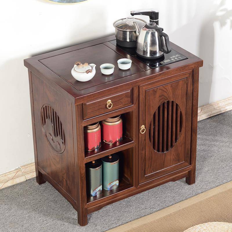 W8移茶动台小茶桌F768HTM8中式家用办公实木一茶柜烧水体水置物柜