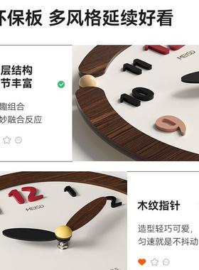 奶油风钟代表挂钟客厅2墙025新家用BD101008免打孔现简约款挂时钟