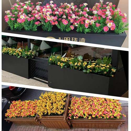 天悦先仿真假花绿装饰花厅箱植花槽售楼部台餐隔断套装塑料娟TEU